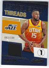 DERRICK FAVORS 2018-19 PANINI ABSOLUTE ESTABLISHED THREADS GAME USED JERSEY /199