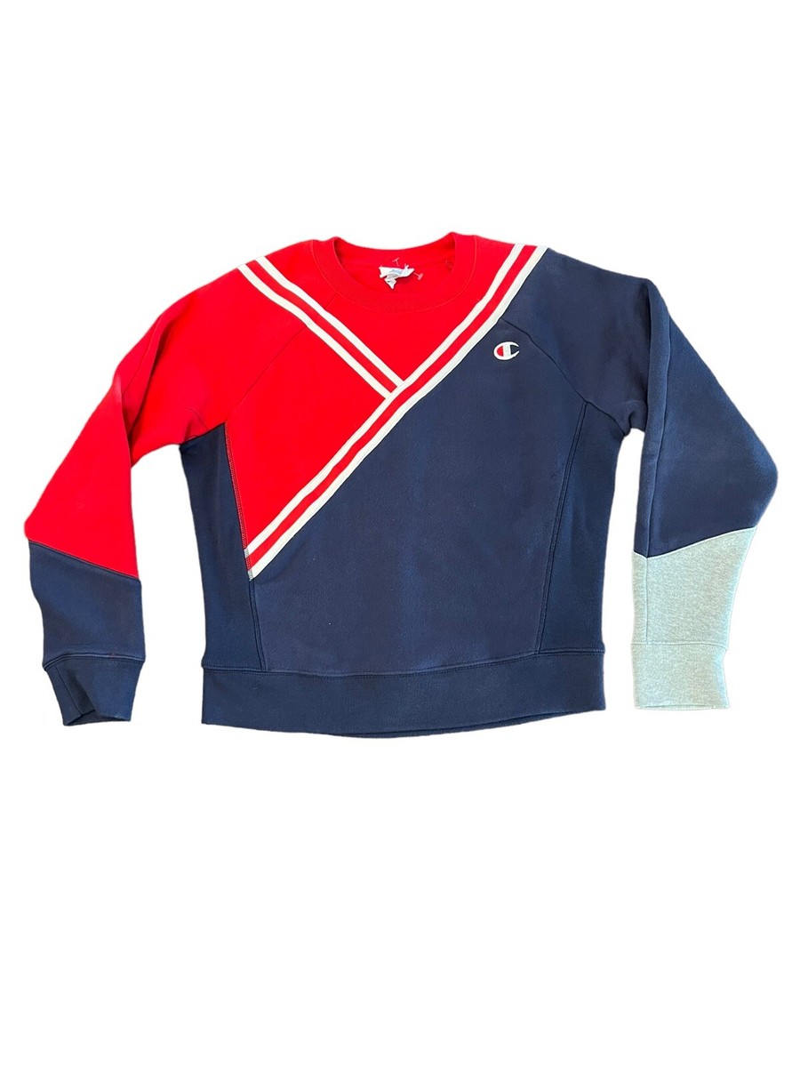 Vintage Champion '80's Reverse Weave White Sweatshirt Red Blue