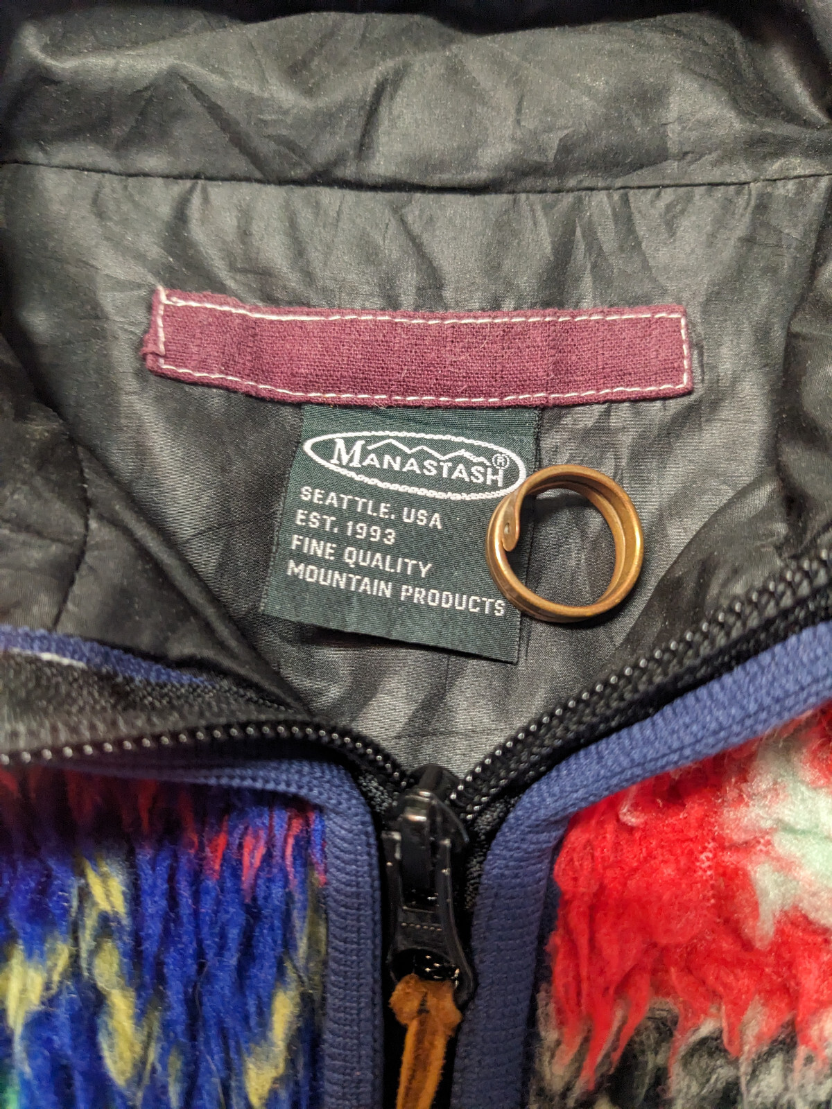 Manastash Patchwork Fleece Jacket, Small - image 4