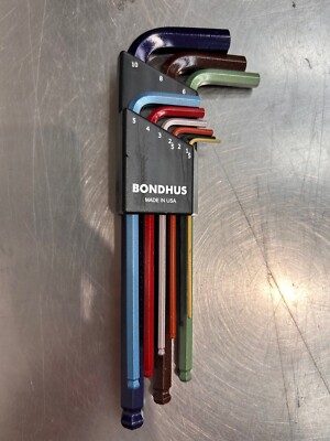 Bondhus 69499 Colorgaurd Kugelkopf-Sechskantschlüssel-Satz 9-tlg. 1,5-10 mm UVP 33,75 £