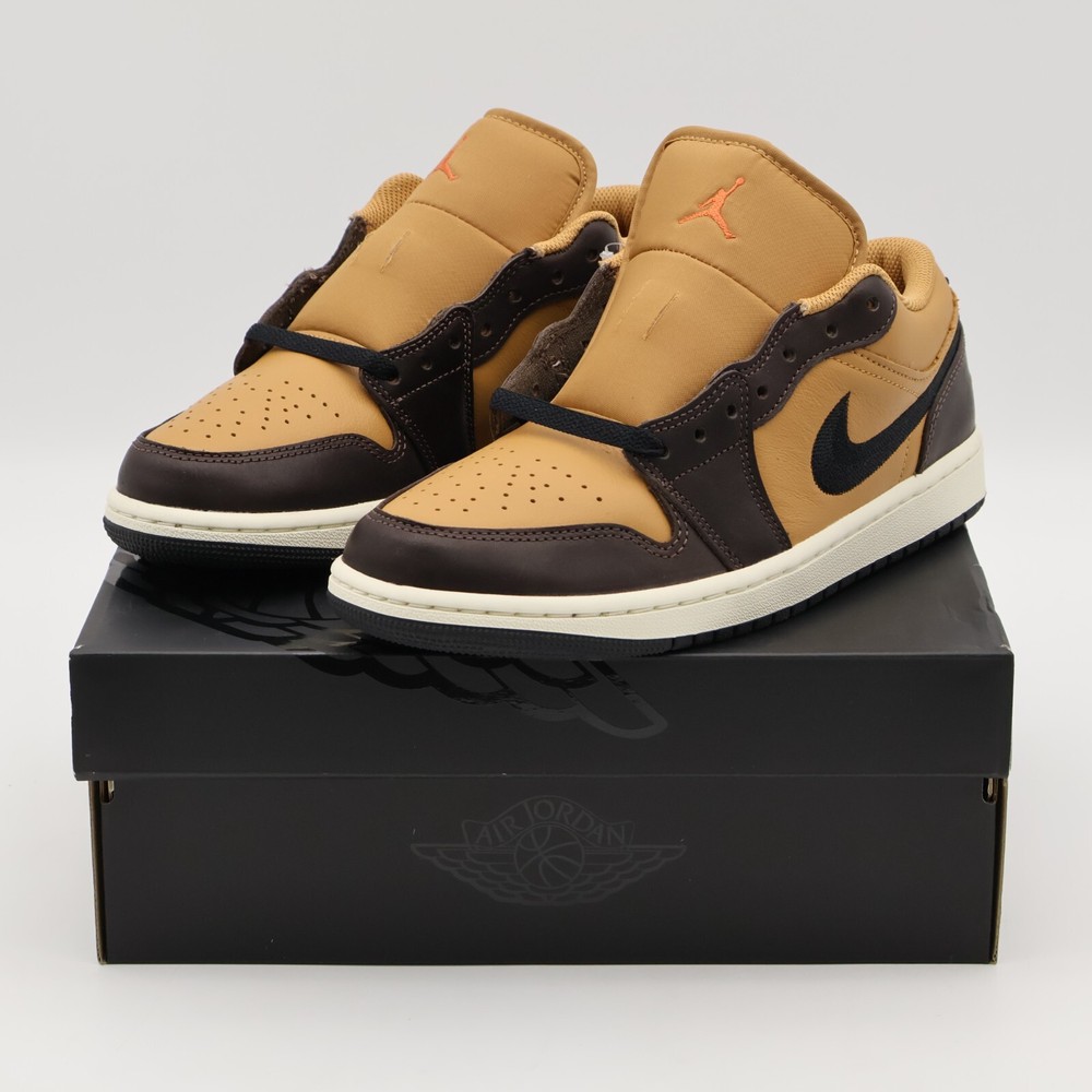 HQ3603-201 NIKE Air Jordan 1 Low Flax Baroque Brown Vintage Coral (Men's)