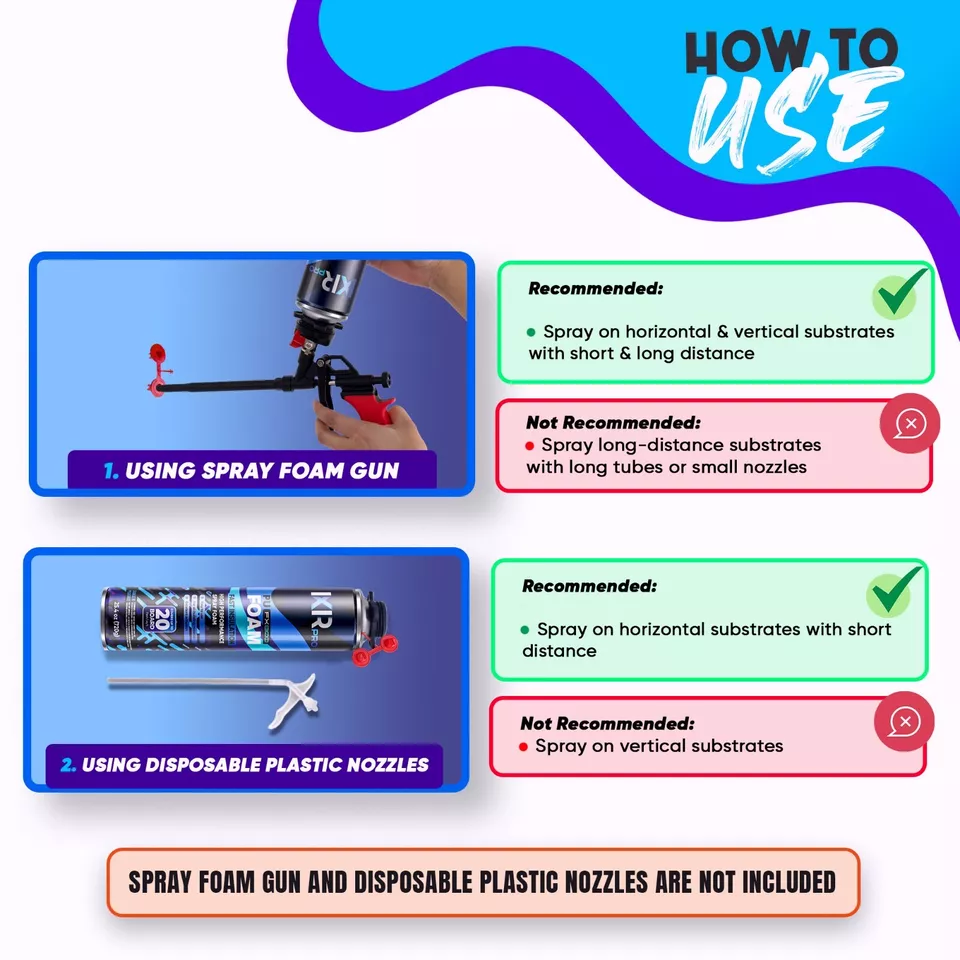 Lata aislante de espuma en aerosol (12x25,4 oz. (720 g)) Sellador de espuma expansible Foto 2 de 4