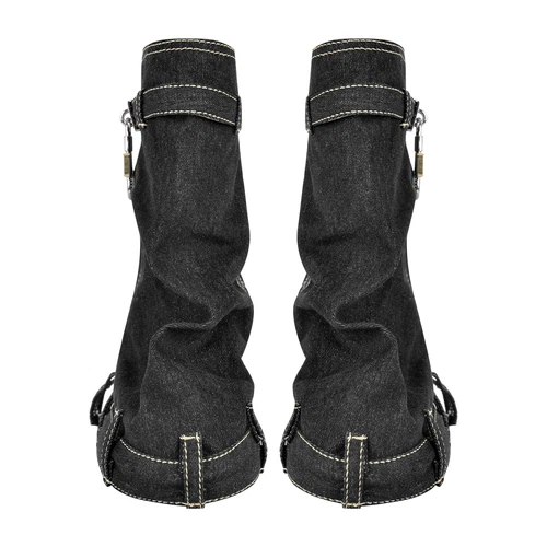 Punk Goth Womens Buckle Zipper Leather Round Toe High Wedge Heels Mid Calf Boots - Picture 45 of 51