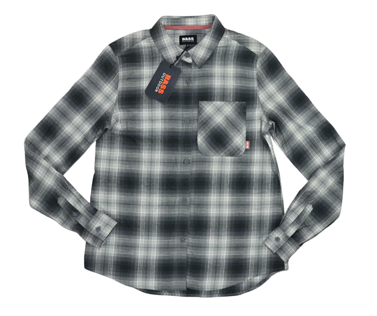 Bass Outdoor Expedition Flannel Plaid Button Down Women's Shirt XS NWT Gargoyle
