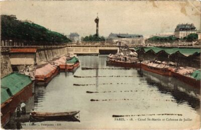 CPA PARIS 4. - Canal st-Martin et Colonne de Julliet (79584)
