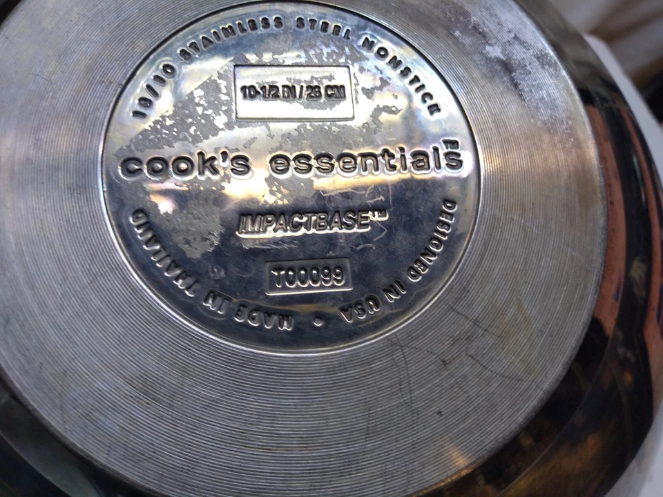 Cook's Essentials 4 Qt Stainless Non-Stick Wok 10.5" Skillet Saute Fry Pan & Lid - Image 4 of 4