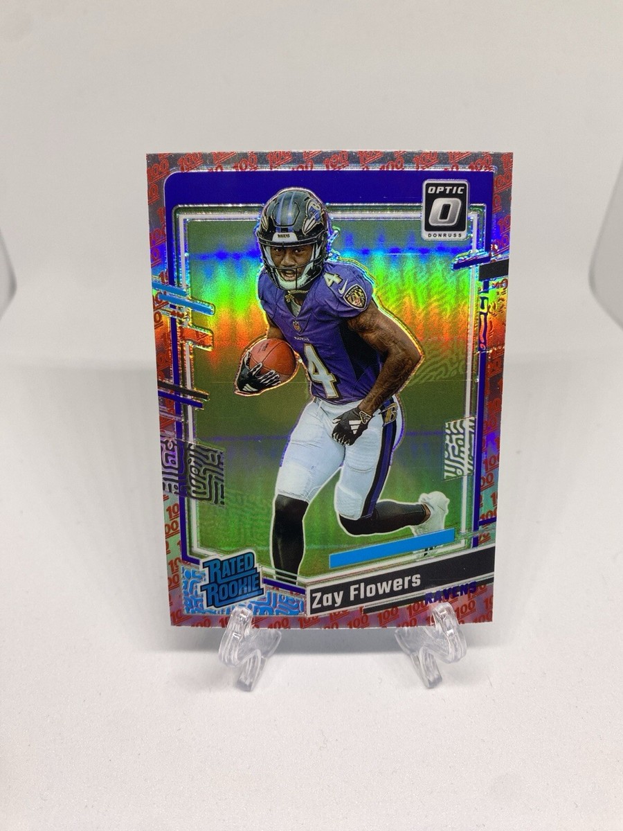 Zay Flowers 2023 Optic Rated Rookie One Hundred Prizm RC 100 Emoji