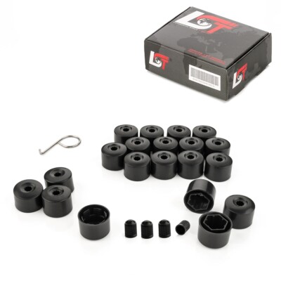 20x Radschrauben Abdeckkappen Sicherungsschraube Set schwarz 17 mm für JEEP