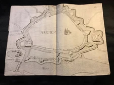 1600s LARGE FORTIFICATION MAP - Arnhem, Netherlands
