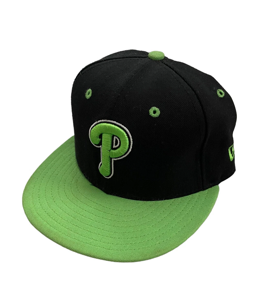 Black lime green fitted hat Clearance