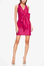 $440 One33 Social Amira Hot Pink Bow Mini Cocktail Dress sz 8 Glam Holiday Gala