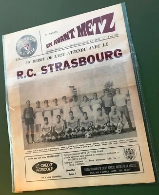 FOOTBALL PROGRAMME SAISON 1968 FC METZ - RC STRASBOURG MATCH DIVISION 1 RARE - Photo 1/4