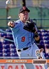 2017 Inland Empire 66ers Grandstand #33 Jake Yacinich Des Moines Iowa IA Card