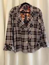 Christian Siriano C Wonder Jacket Women’s Xl Black/brown & White Plaid Corpcore