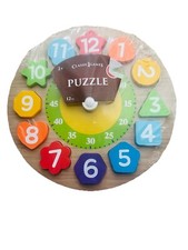 Wooden Shape Color Sorting Clock Learning Time Activity 12 Pc 2 