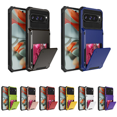 Shockproof Dual Layer Card Slot Cash Holder Case for Google Pixel 9/10/Pro/XL