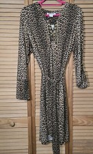 Michael Kors NWT! Stretchy Belted Leopard Print  3/4 Sleeve Dress Size 0X  C88