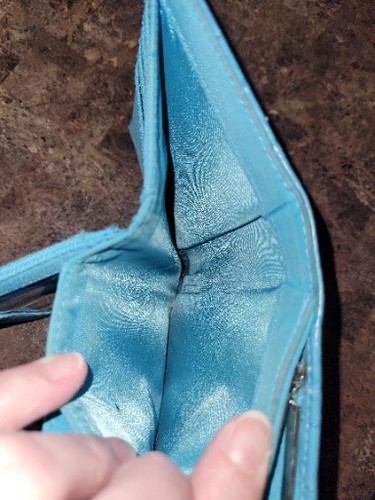 Blue Small Women's Wallet with Turtle Snap - Picture 14 of 14