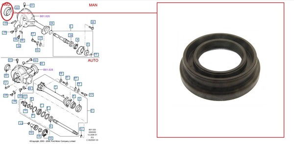 Differential Vorne Seite Dichtung R/H (35MM Id) FüR Mazda B2500 Pick Up 2.5TD-image