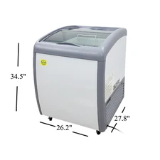 26" Commercial Glass Door Chest Freezer Ice Cream Display