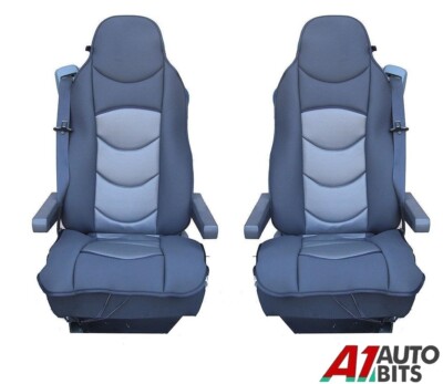 2X Premium Grey Comfort Padded Seat Cover Cushion For Daf Xf95 Xf105 Xf 105 95lf