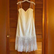 David's Bridal Midi-Length Wedding Dress, Size 8