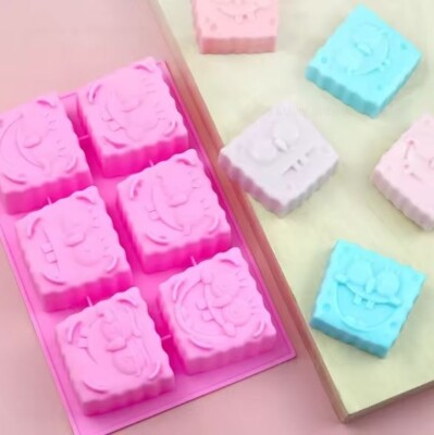 Silikon Backform Spongebob Schwammkopf Kuchen Gelee Seife Schokolade Sugarcraft