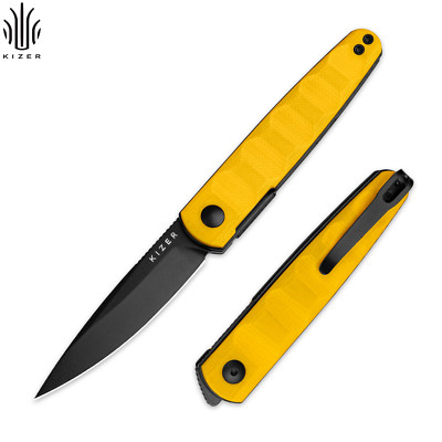 Kizer Bamboo Drop Point Folding Knife Nitro-V Steel Blade G10 Handle V3722A3