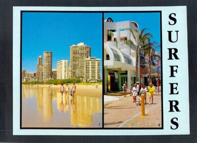 E9372 Australia Q Gold Coast 2 view PU1992 postcard