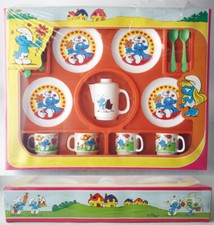 VERY RARE VINTAGE 1982 SMURFS PEYO TEA SERVICE SET KORTEKAAS ITALY NEW 