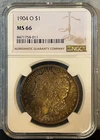1904-O  Morgan Silver Dollar NGC MS66 - Amazing Toning!