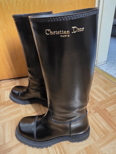 Christian Dior Stivali Pelle Di Vitello Diorebel, Donna 42 EU