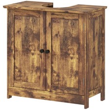 Rustic Brown Finish Cabinet 23.5x11.75x23.5 Adjustable Storage