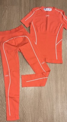 Off-White Athleisure Orange/Coral Set 2013 Authentic, Matching Leggings.