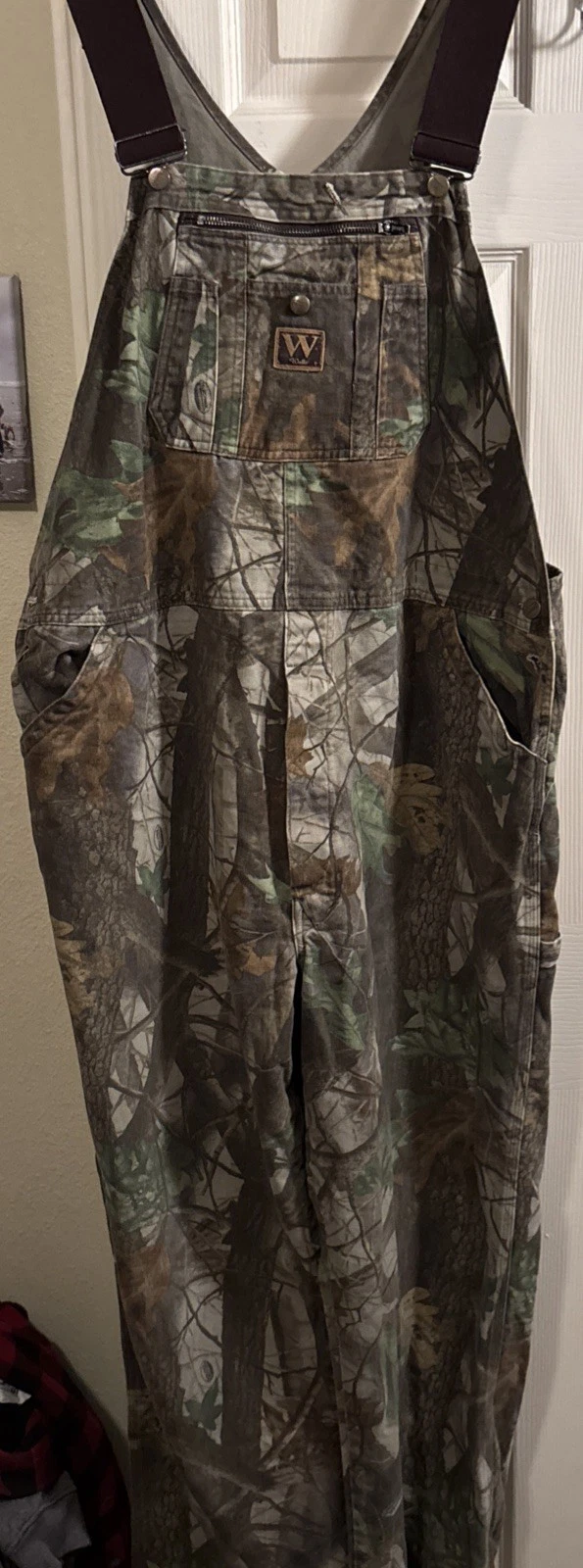 WALLS OUTDOOR -MEN'S 42 REGULAR BROWN REALTREE CAMO BIB OVERALLS HUNTING