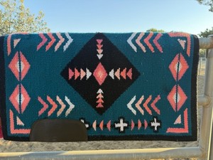 Hilason Western Saddle Blanket Pad 34 x 34 Straight Woven Leather Wear Patch
