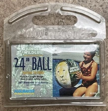 Poolmaster 24” Ball Jungle Wildlife 1998 Sealed Original Packaging #81250 SEALED