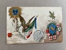 m) Cartolina militare Magazzino Centrale MIlitare Torino treno 
