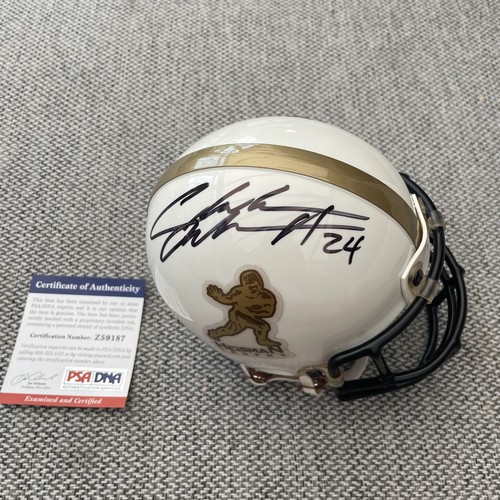 CHARLES WOODSON handsigniert signed Heisman Trophy Mini Helm PSA Z59187