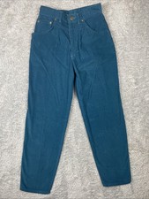Vintage Made in USA 70's/80's Lee Straight Leg Turquoise Courdoray Pants Size 7