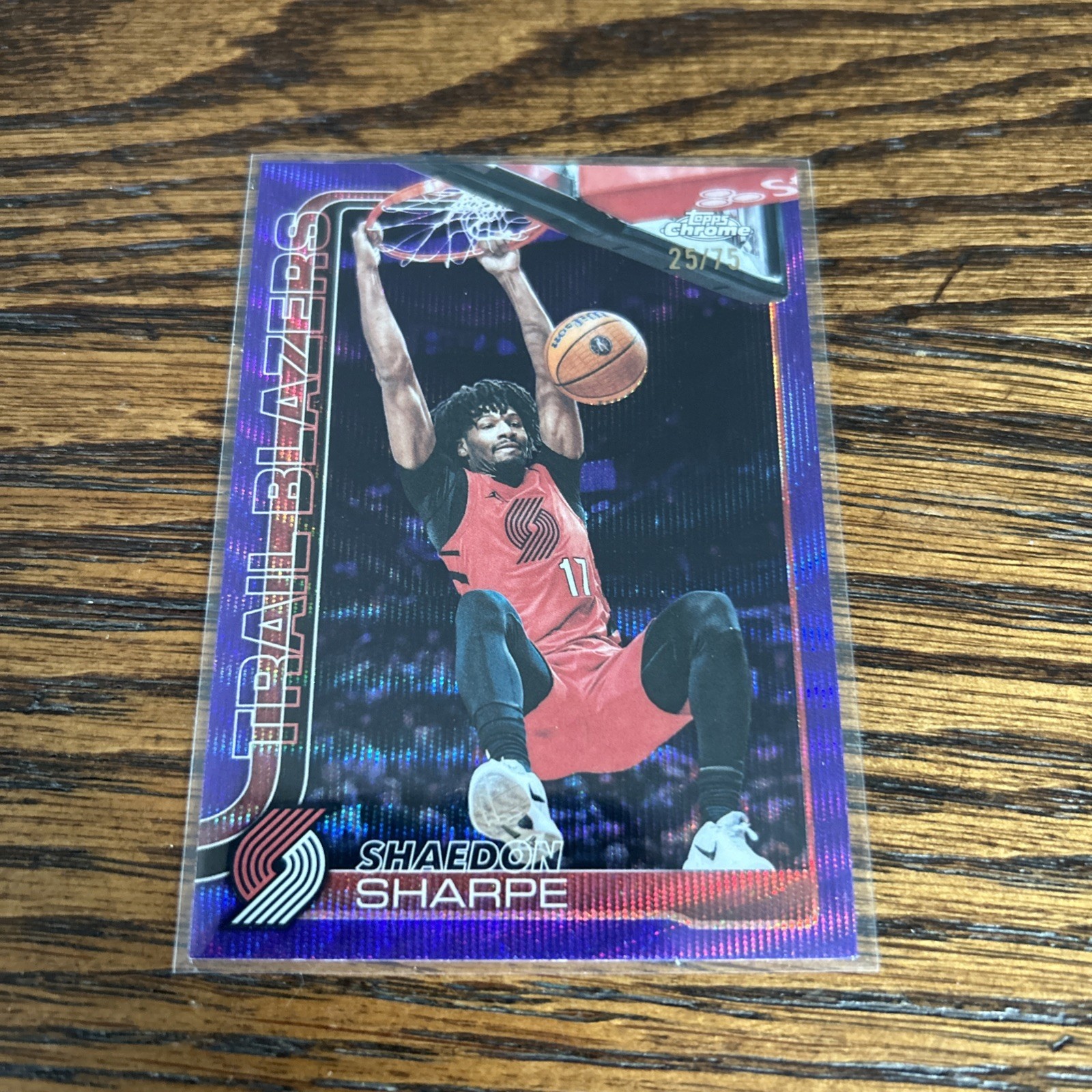 2025-26 Topps Chrome Update Basketball Purple Shaedon Sharpe 25/75