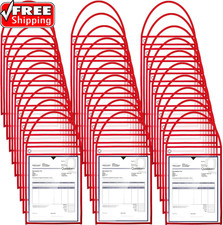 50 Pack Job Ticket Holders Work Order Pockets for 9 X 12 Inch Hanging Sleeve Pla