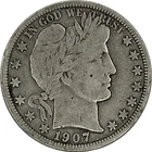 1907-D Barber Silver Half in SAFLIP® - Fine- (VG+)