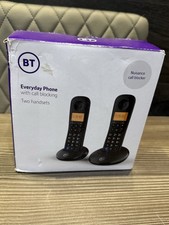 BT Digital Cordless Home Phone Everyday Twin Handsets Call Blocking Black New