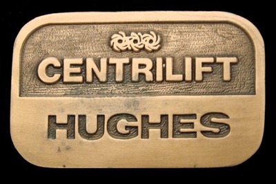 RD20108 *NOS* VINTAGE 1970s **CENTRILIFT HUGHES** BRASSTONE OILFIELD BUCKLE