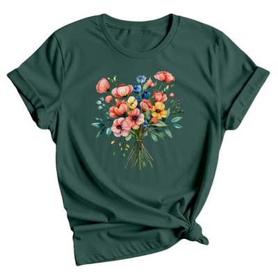 Blumenstrauß Aquarell Blumen Damen T-Shirt Garten Natur