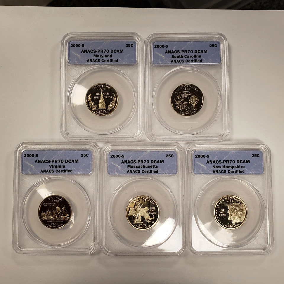 1999-2008-S 25c State Quarter Proof Set Complete - ANACS PR 70 Delaware - Q2044 - Image 4 of 4