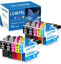 10 Pack LC401XL Ink Cartridges Compatible for Brother Printer 401XL LC 401 XL