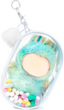 Clear Figure Display Bag with Keychain for Doll, Protective Case for Dolls Stora