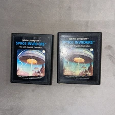Two (2) Black Label Space Invaders (Atari 2600, 1980) Game Cartridge